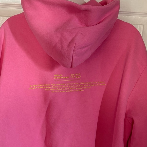 MESHKI Bree Oversized Fleeceback Hoodie - Candy Pink - Picture 3 of 4